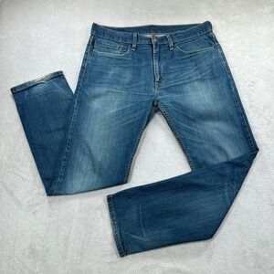 Levis 502 Jeans Mens 34x32 (Fits 34x30) Blue Regular Taper Stretch Denim Casual